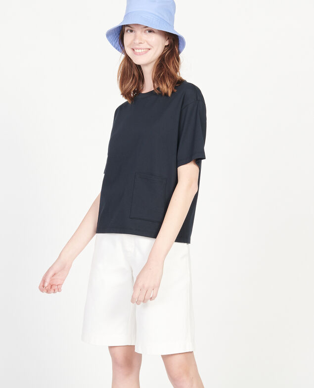 Mercerised cotton Oversize t-shirt Black beauty