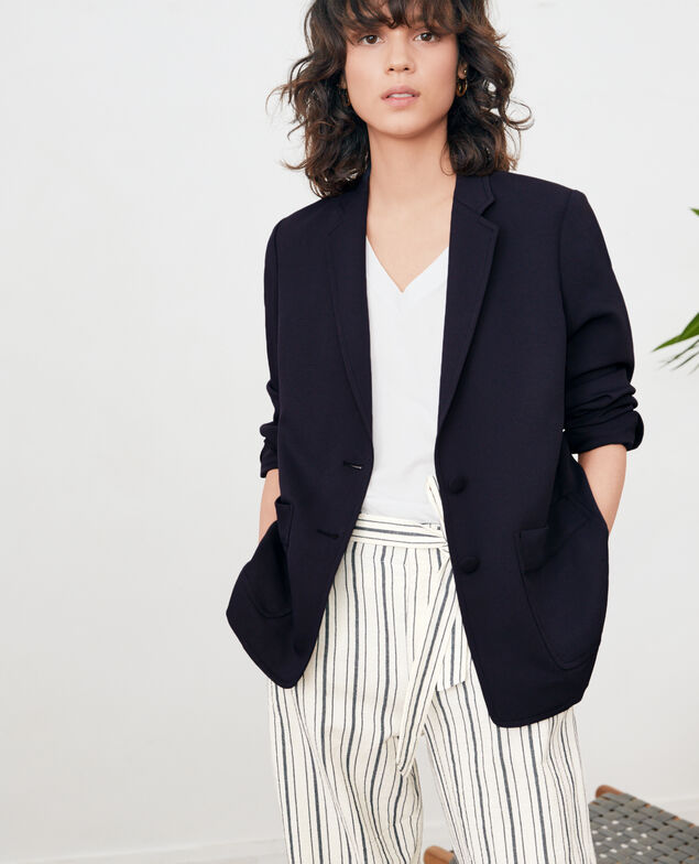 Crepe jacket Marine