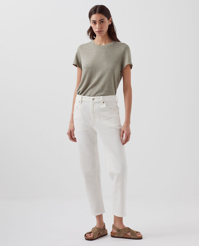 AMANDINE - linen round neck t-shirt H050 vetiver