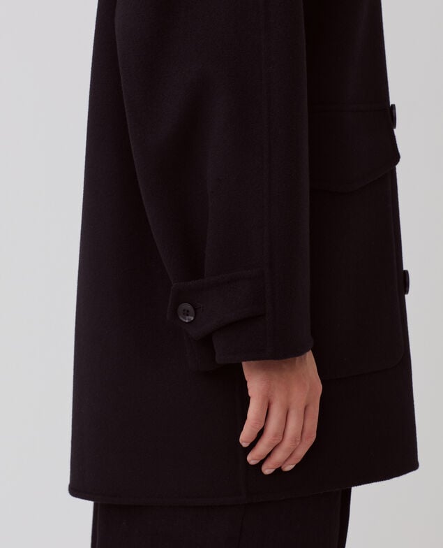 Double-sided wool and cashmere peacoat A091 black