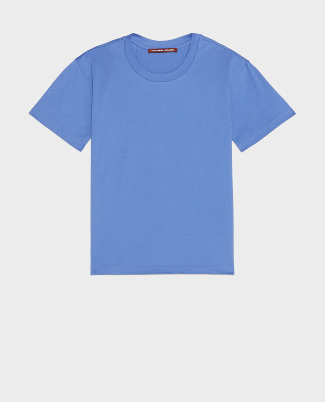 Round neck cotton t-shirt Amparo blue