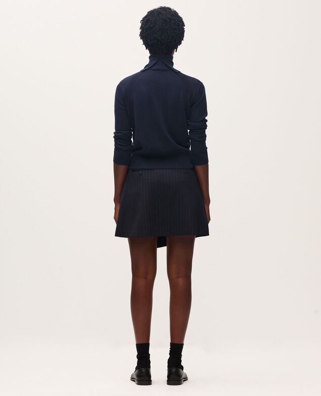 Wool mini skirt K690 st navy