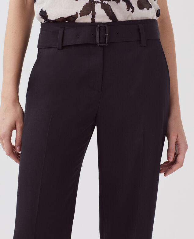 COLETTE - Slim fit straight wool trousers H091 black beauty