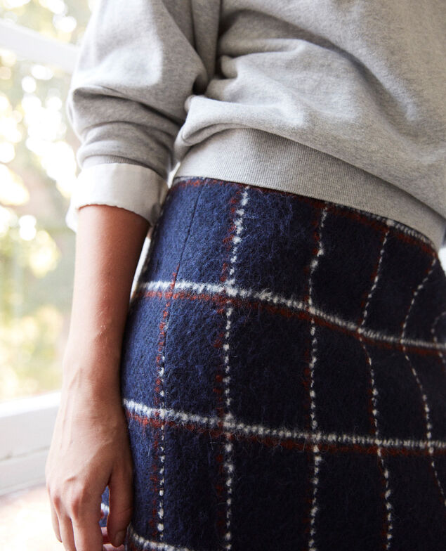 Straight skirt Navy checks