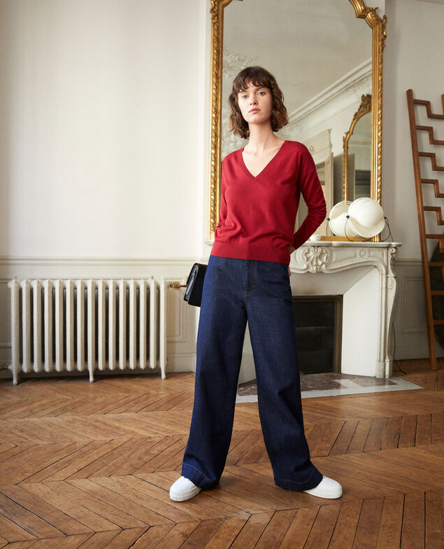 Merino wool jumper Rio red
