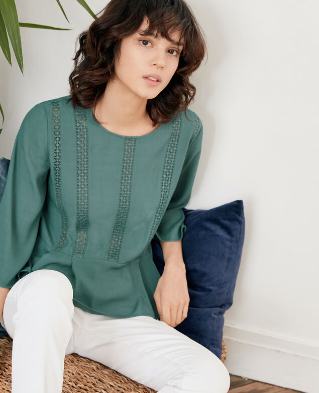 Peplum blouse with lace Peppermint