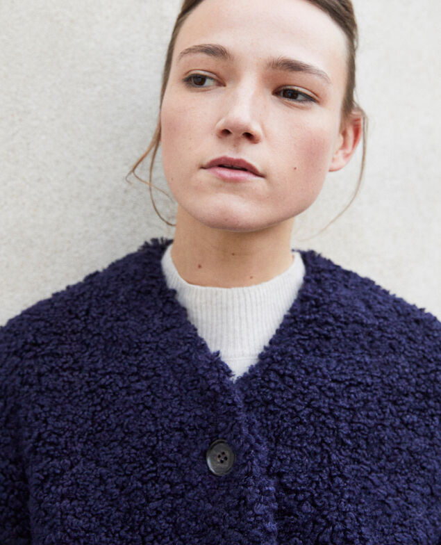 Faux fur coat Peacoat