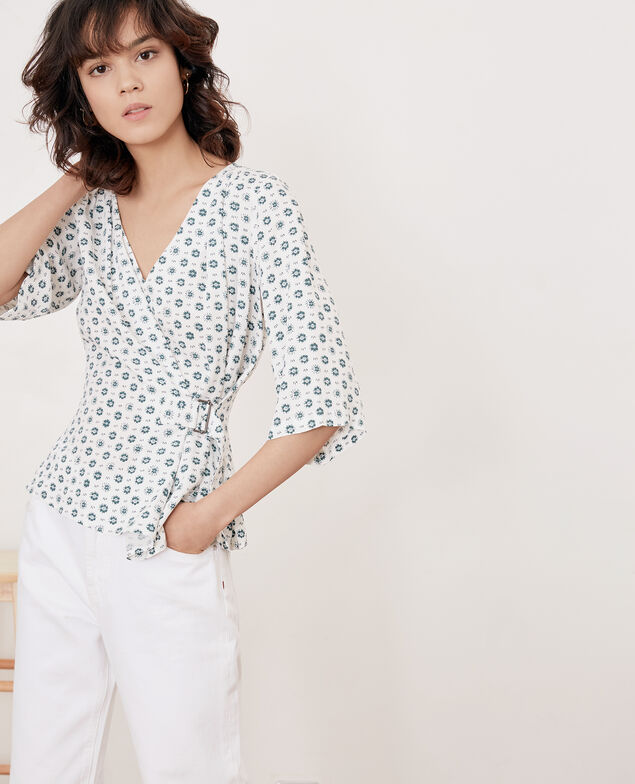Printed blouse with buckle Dandelion kaolin