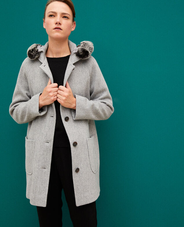 Hooded coat Light heather grey