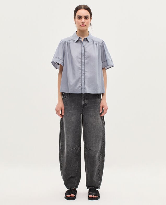 Cotton voile shirt K040 tradewinds gray