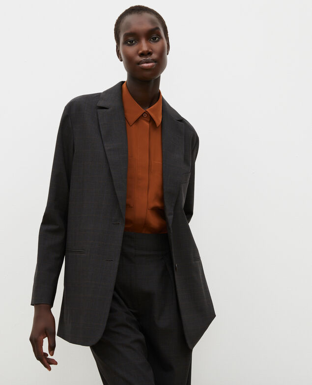 Prince of Wales wool boyfriend blazer Check-wool-pattern-tailoring