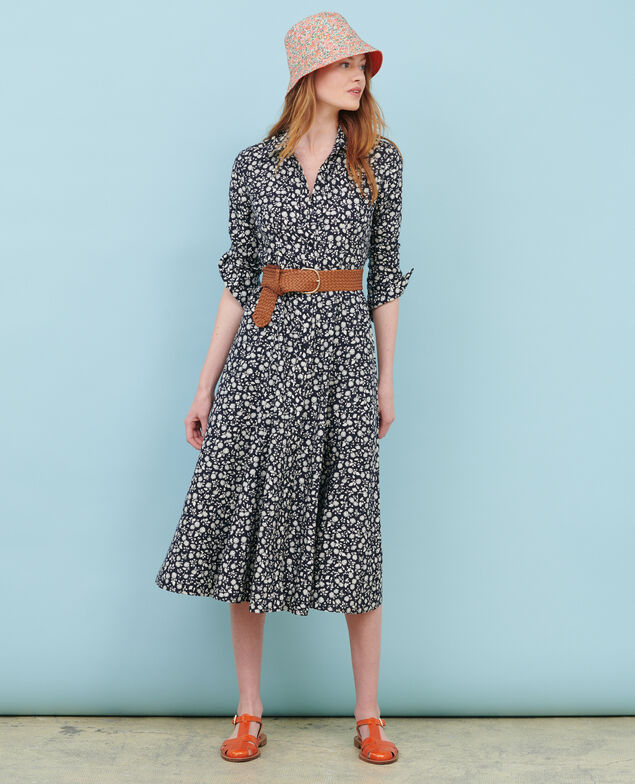 Printed maxi dress 96 print navy