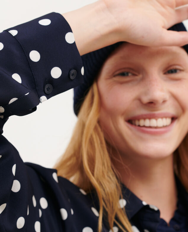 SIBYLLE - Silk shirt 8855 69 navy dots