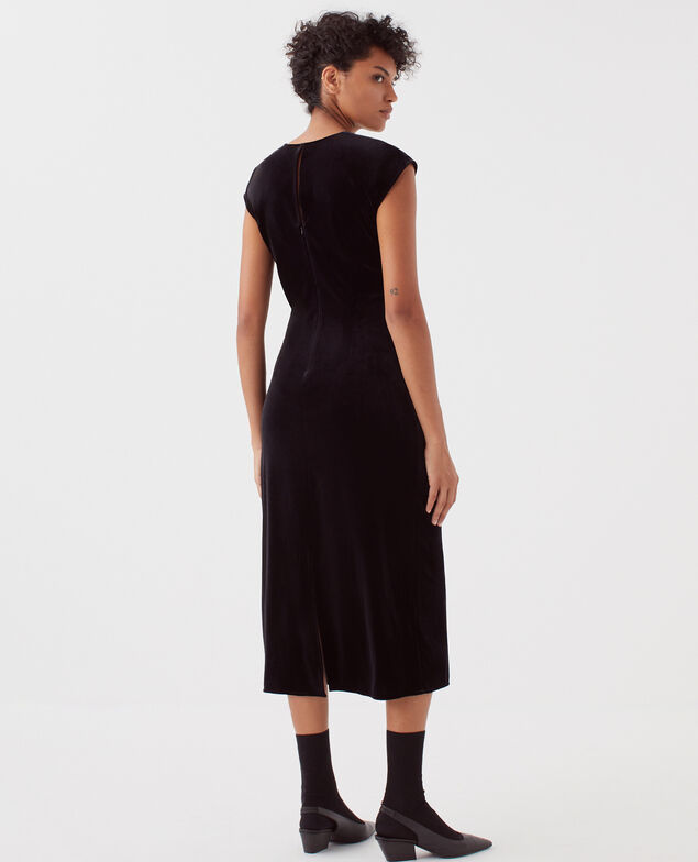 Velvet maxi dress H091 black beauty