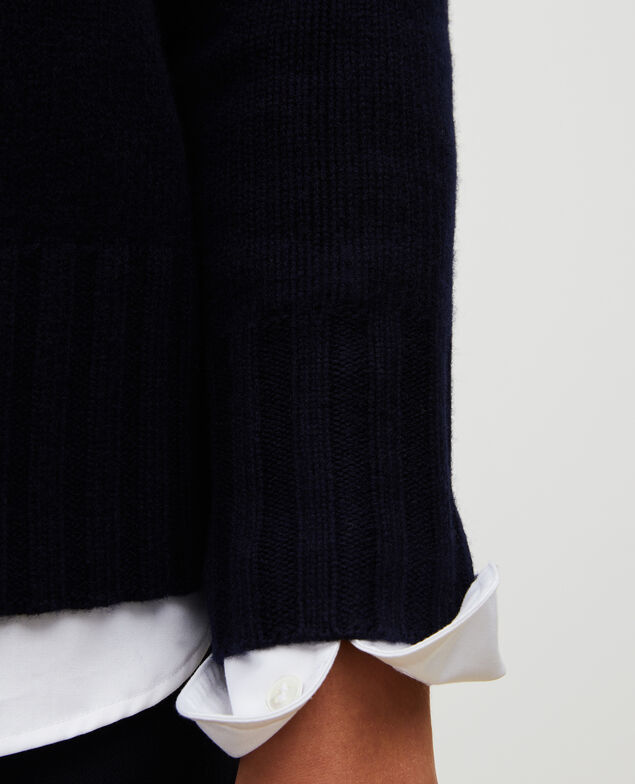 Chunky ribbed turtleneck jumper Night sky