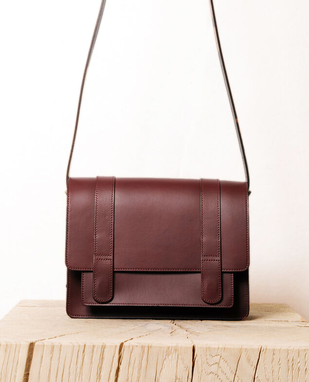 Smooth leather bag, small model Decadente chocolate