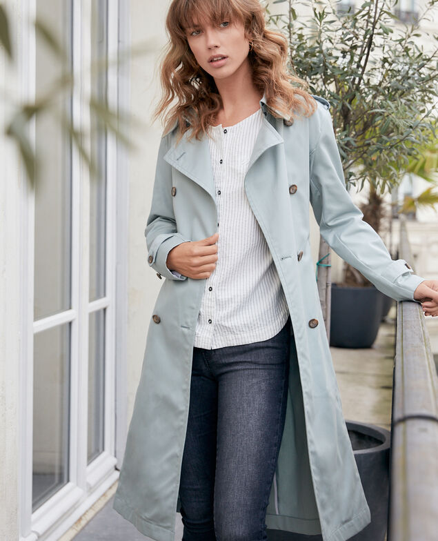 Iconic fit Trench coat Silvergreen