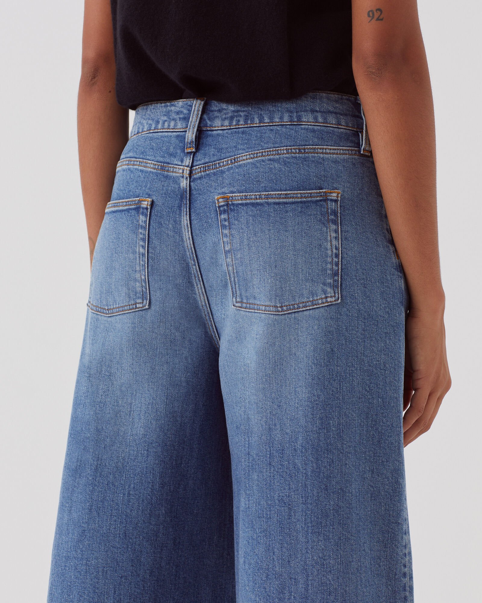 ★MUCENT★ Palma wide denim pants long overwashed wide unise MALLORCA WIDE DENIM PANTS - MUCENT | 60% - Asian Fashion