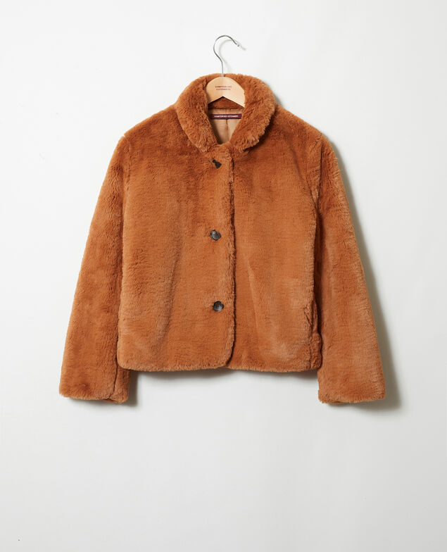 Short synthetic fur coat Lion