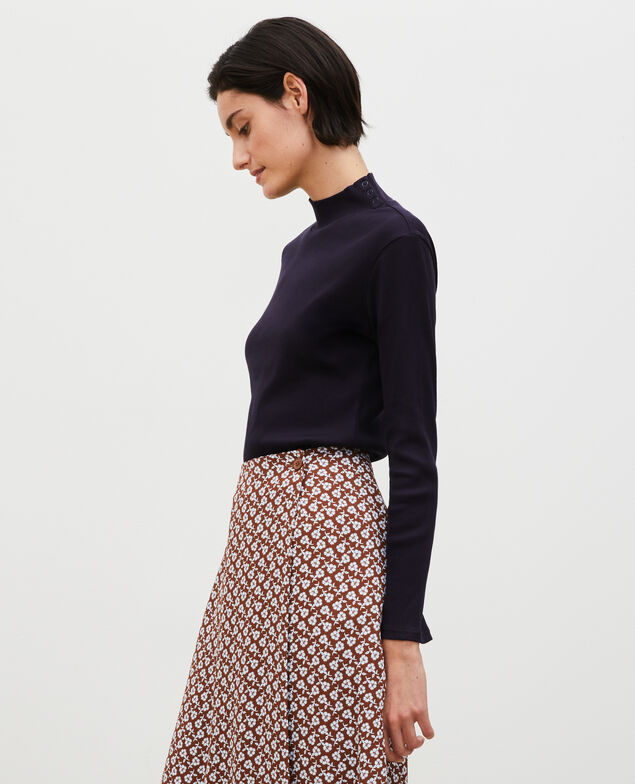 Long-sleeve stretch cotton jumper Night sky