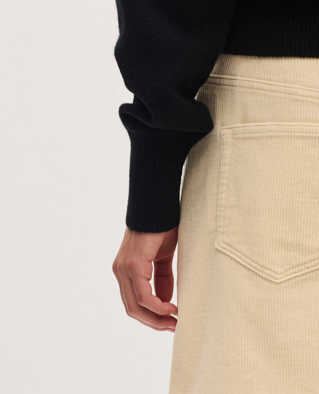 Corduroy mini skirt U010 off white