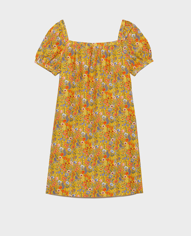 Short cotton and silk dress Prairie spectra