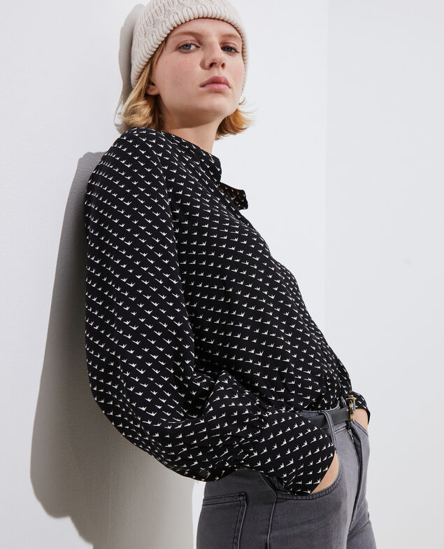Printed blouse Birdy black