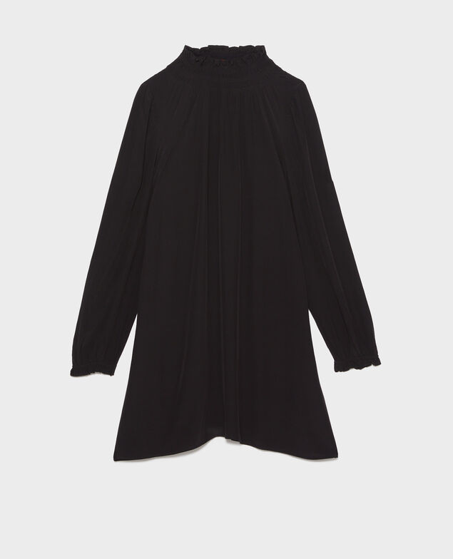 Mini dress with smocking Black beauty