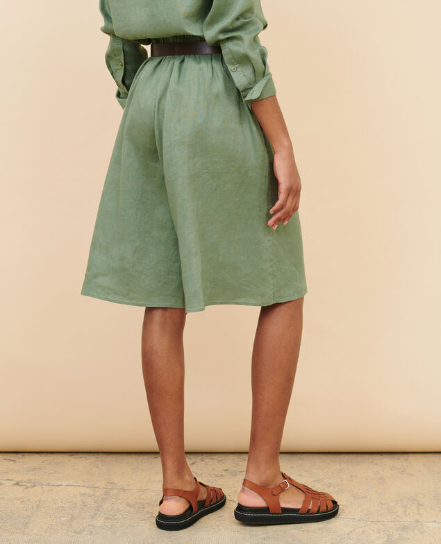 BABETH - Linen skort 52 green