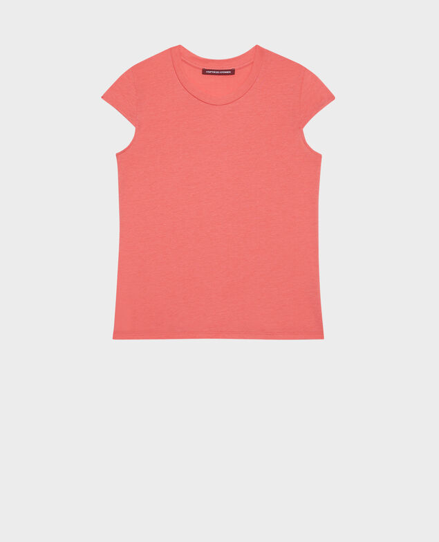 MANON - Round neck cotton blend t-shirt 18 wine