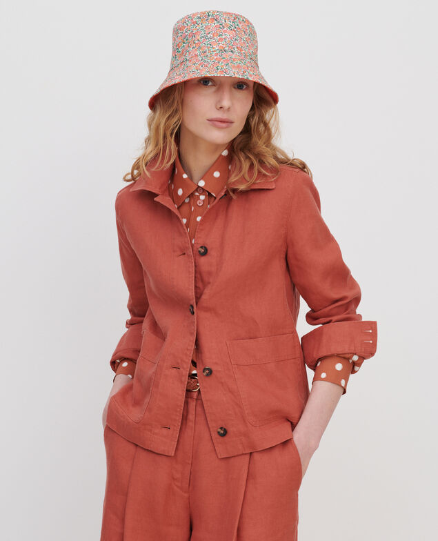 Panama linen work jacket 7200c 13 red