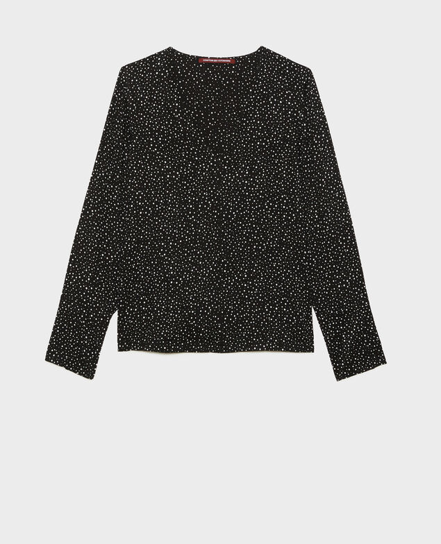 Printed long-sleeve top Print constellation black