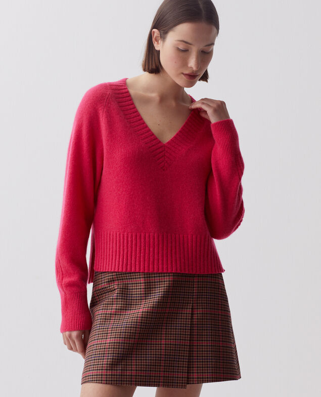 Cashmere V-neck jumper I120 virtual pink