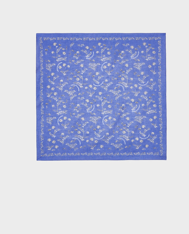 Printed cotton bandana Royal blue