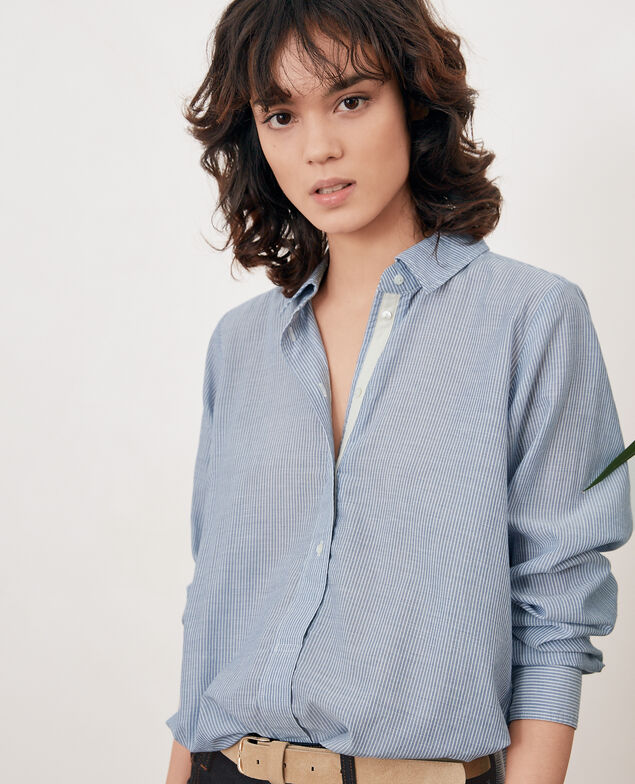 Striped oversize shirt Stone blue stripes