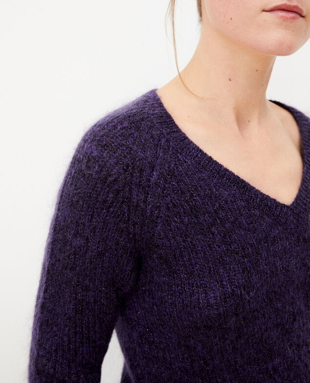 Jumper with mohair and lurex Purple