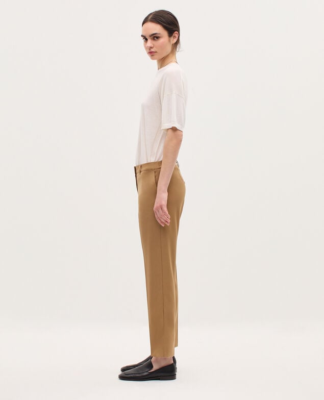 Wool cigarette trousers K341 oak brown