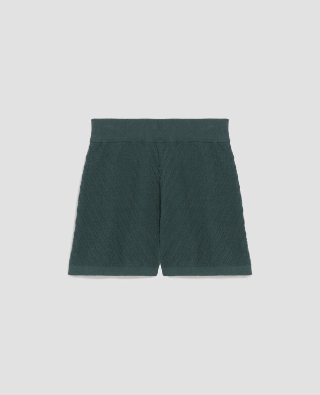 Textured knit shorts J590 spruce green