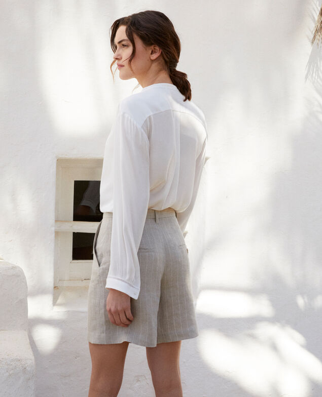  Linen shorts Natural linen/off white