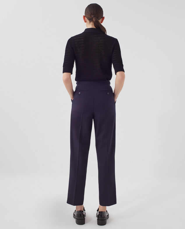CAMILLE - Pleated wool trousers H695 night sky