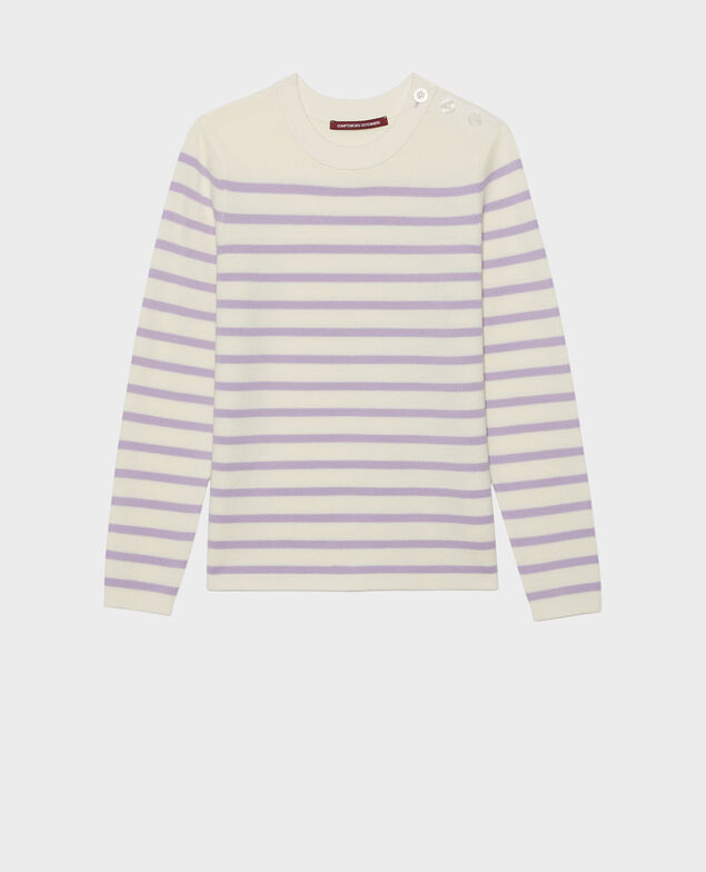 MADDY - Striped merino wool jumper Str_jetstr_lil
