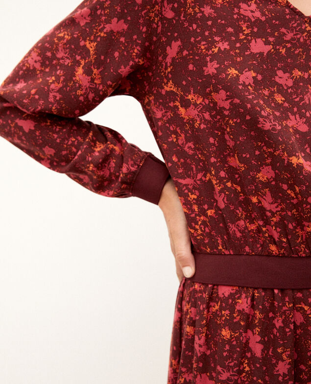 Dress with elasticated waistband Red