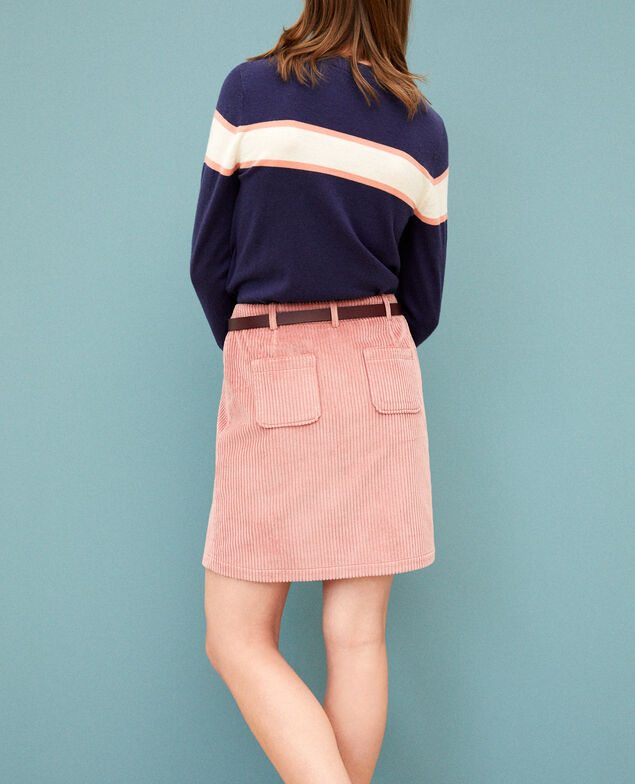 Ribbed corduroy skirt Old rose