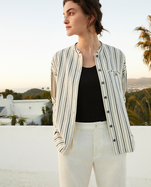 Striped shirt Off white/navy stripes
