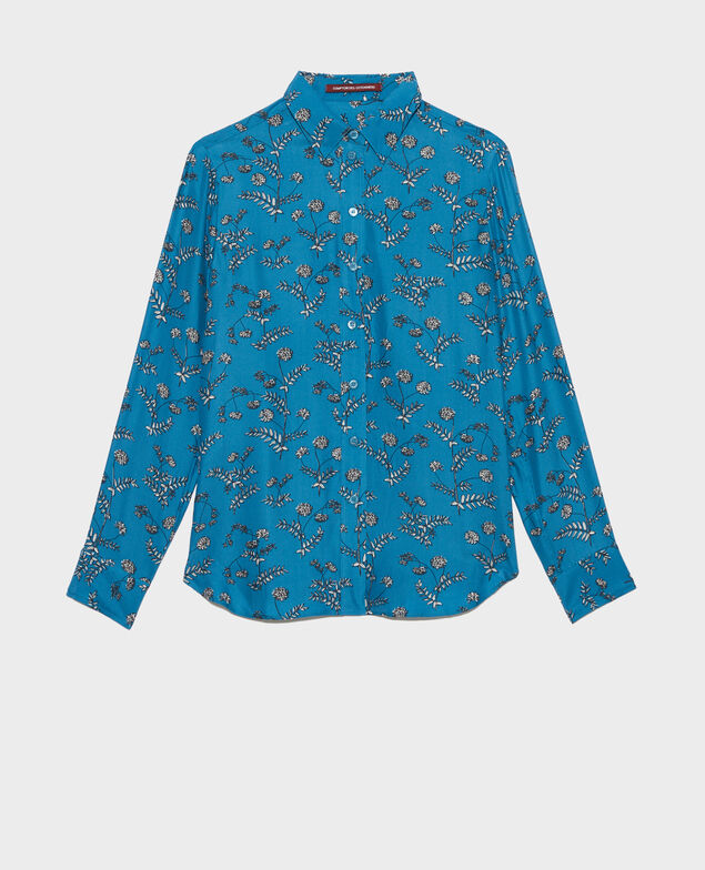 SIBYLLE - Printed silk shirt Coronille faience