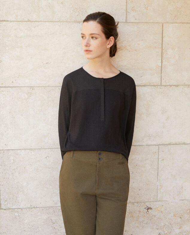Fabric blend t-shirt Noir