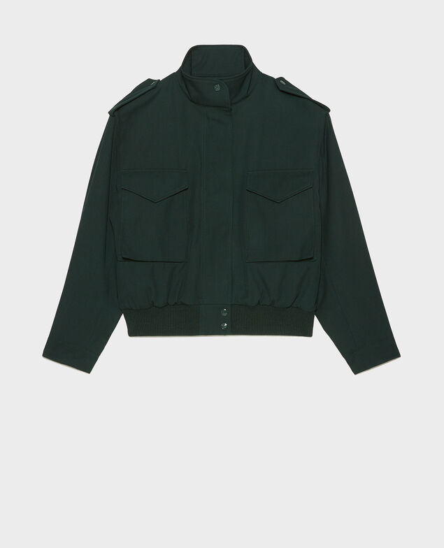  Wool gabardine aviator jacket Scarab
