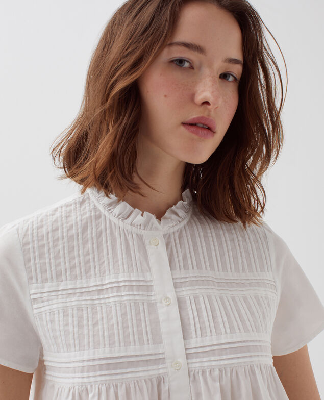 Short-sleeved blouse H013 gardenia