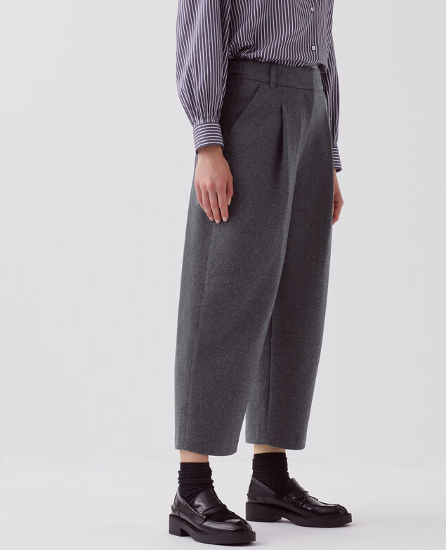 PEGGY - Carrot trousers I082 grey melange