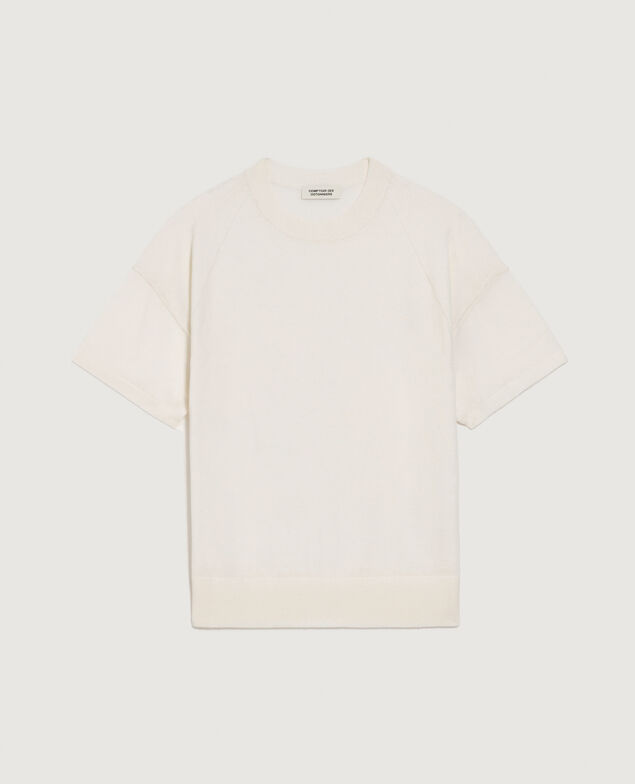 Merino wool and silk jumper H013 gardenia